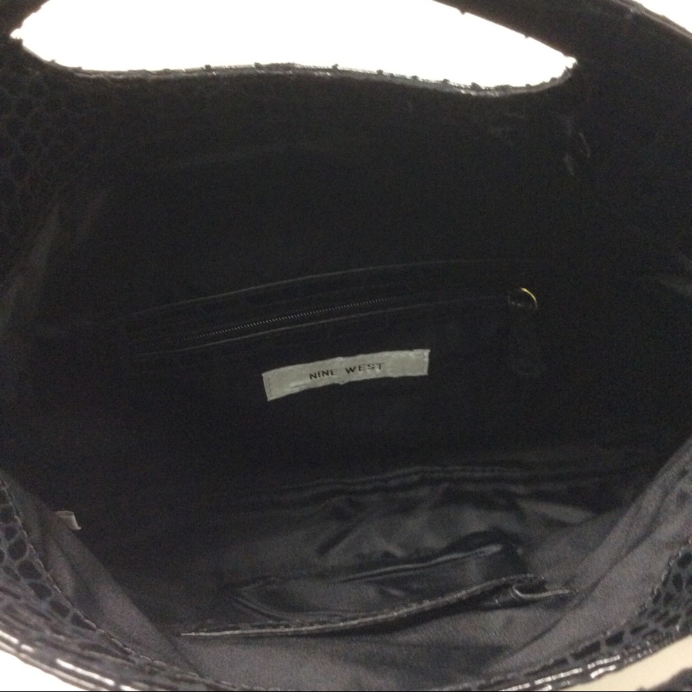 Nine West Black Reptile-look Fold Em Clutch - Picture 6 of 9